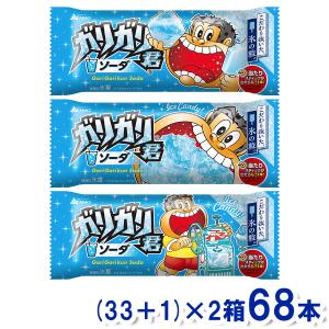 赤城乳業 ガリガリ君 ソーダ (33+1)×2箱 68本入 (冷凍)(熱中症対策 アイス) (4901170002619) 本州一部冷凍送料無料｜takaoka