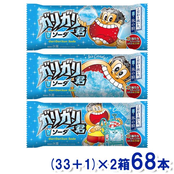 赤城乳業 ガリガリ君 ソーダ (33+1)×2箱 68本入 (冷凍)(熱中症対策 アイス) (490...