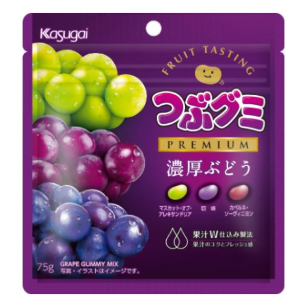 春日井製菓 つぶグミPREMIUM 濃厚ぶどう 75g×10袋入 (つぶグミプレミアム グミ お菓子...
