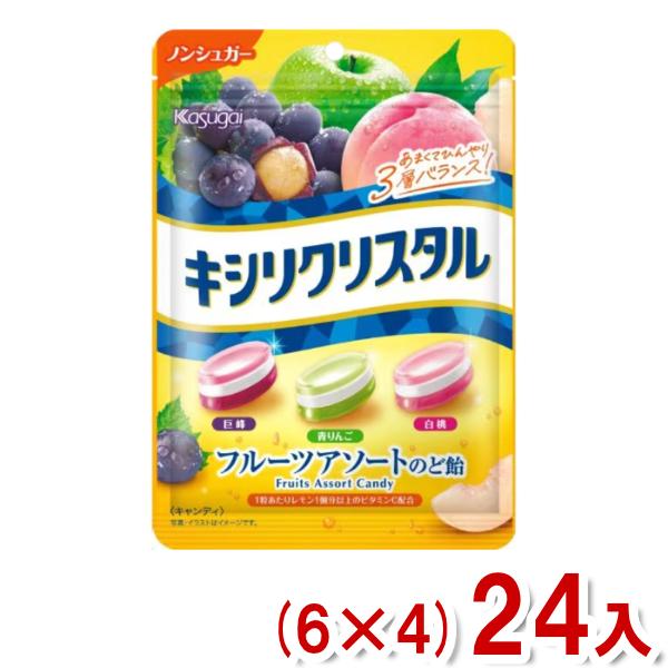 春日井 67g キシリクリスタル フルーツアソート のど飴 (6×4)24入 (のどあめ ノンシュガ...