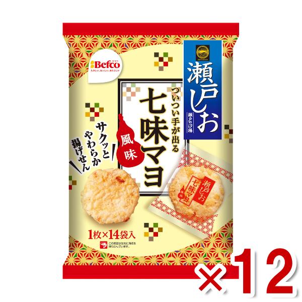 栗山米菓 瀬戸しお 七味マヨ風味 14枚×12入 (期間限定 えびせん 米菓 せんべい お菓子) (...