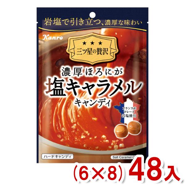 カンロ 70g 濃厚ほろにが 塩キャラメルキャンディ (6×8)48入 (飴 お菓子 おやつ 景品)...