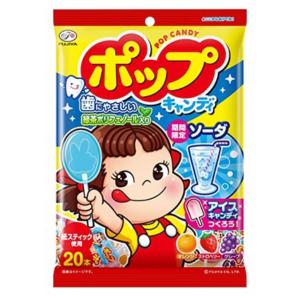 不二家 ポップキャンディ袋 20本×6入 (メロン ポップキャンディ 棒付きキャンディ ペコちゃん まとめ買い)｜takaoka