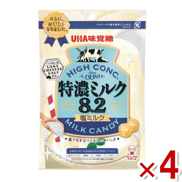 味覚糖 特濃ミルク8.2 塩ミルク 75g×4袋セット (ポイント消化) (CP) (賞味期限202...