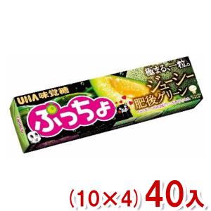 味覚糖 10粒 ぷっちょスティック ジューシー肥後グリーン (10×4)40入 (メロン ぷっちょ お菓子) (Y60) 本州一部送料無料｜takaoka