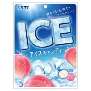 サクマ アイスキャンディ 50g×6入 (ICE 桃 ピーチ メントール キャンディ 飴 個包装 お菓子 おやつ まとめ買い)｜takaoka