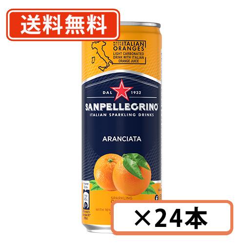 サンペレグリノ イタリアンスパークリングドリンク アランチャータ（オレンジ）330ml×24缶 日仏...