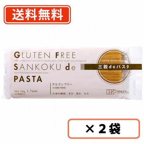 創健社 三穀deパスタ 180g×2袋　送料無料/メール便　グルテンフリー