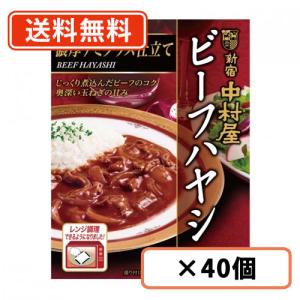 新宿中村屋 ビーフハヤシ 濃厚デミグラス仕立て 180g×40個  電子レンジ調理可　送料無料(一部地域を除く)｜takaomarket