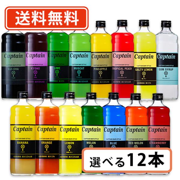キャプテン　中村商店 キャプテン シロップ 600ml 選べる12本セット バー かき氷　送料無料(...