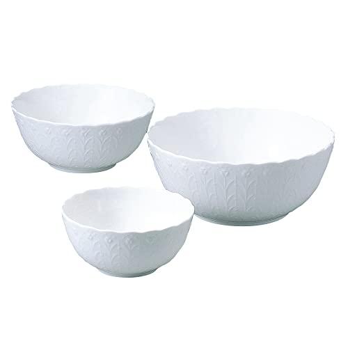NARUMI(ナルミ) ボウル 皿 セット シルキーホワイト ホワイト かわいい レリーフ
