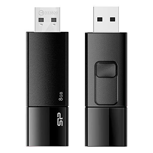 シリコンパワー USBメモリ 8GB USB3.0 スライド式 Blaze B05 ブラック SP0...