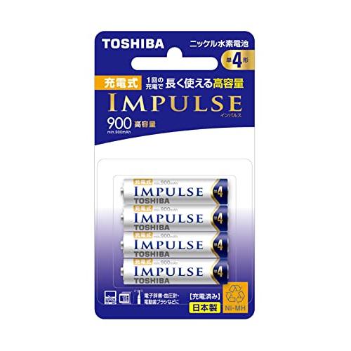 TOSHIBA ニッケル水素電池 充電式IMPULSE 高容量タイプ 単4形充電池(min.900m...