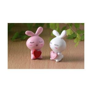 うさぎ ハート持ち 動物 フィギュア テラリウム フィギュア ミニフィギュア コケリウム ジオラマ 箱庭 かわいい おしゃれ ワークショップパーツ 観葉植物