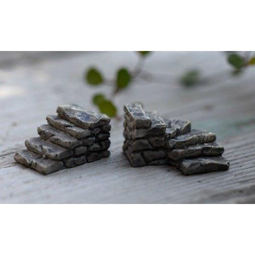 ミニチュア 石かいだん2種 階段 テラリウム フィギュア お庭小物 ミニフィギュア コケリウム ジオ...