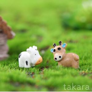 牛模型 ベージュ白 うし 1個 動物 フィギュア テラリウム フィギュア ミニフィギュア コケリウム ジオラマ 箱庭 かわいい おしゃれ ワークショップパーツ 苔盆栽