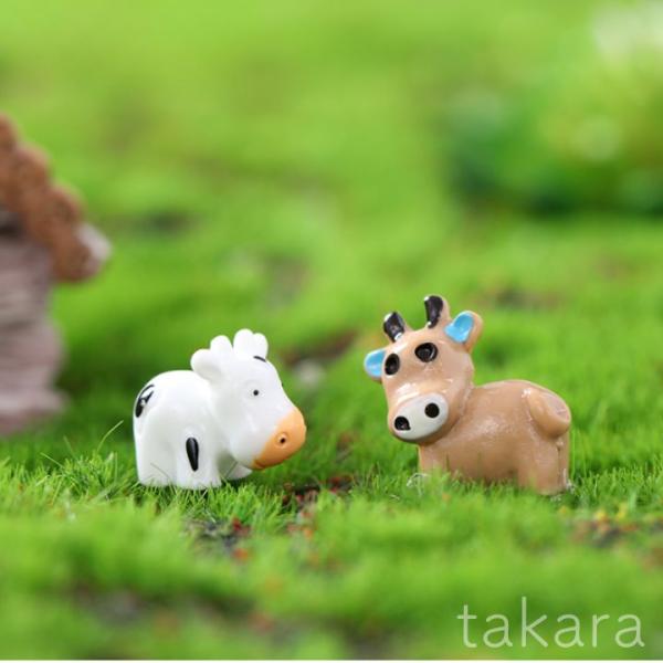 牛模型 ベージュ白 うし 1個 動物 フィギュア テラリウム フィギュア ミニフィギュア コケリウム...