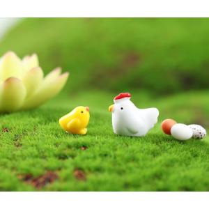 白いにわとり たまご付き巣 ミニフィギュア テ...の詳細画像1