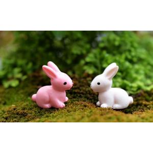 うさぎ 白ピンク 動物 フィギュア テラリウム...の詳細画像1