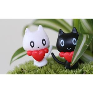 ミニチュア ハートねこ 猫 コケテラリウム テラリウム フィギュア ミニフィギュア コケリウム ジオラマ 箱庭 かわいい おしゃれ ワークショップパーツ 苔盆栽