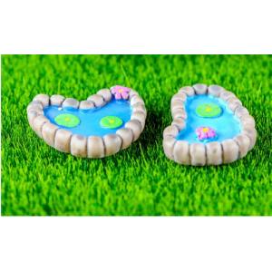 池模型 2種 ミニチュア お庭小物 テラリウム フィギュア ミニフィギュア コケリウム ジオラマ こけ 箱庭 かわいい おしゃれ ワークショップパーツ 苔盆栽 コケ