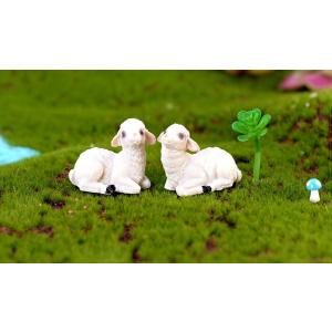 動物フィギュア 羊 坐る ひつじ コケリウム ...の詳細画像2