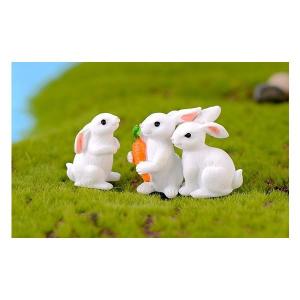動物フィギュア 白うさぎ 8種 コケリウム アクアリウム