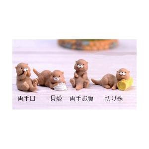 動物フィギュア カワウソ4種 動物 水耕栽培 おもちゃ コケリウム 箱庭 観葉植物小物 ジオラマ 箱庭 かわいい おしゃれ ワークショップパーツ 箱庭ミニチュア