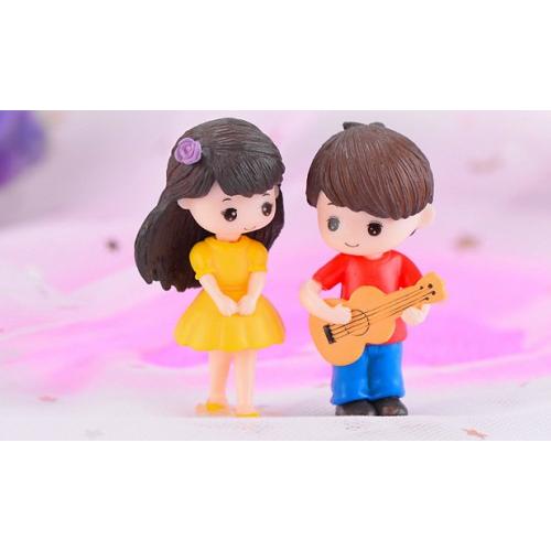 ミニ人形 ギター弾くカップル ウェディング ウェルカム テラリウム フィギュア ミニ人形 ドールハウ...