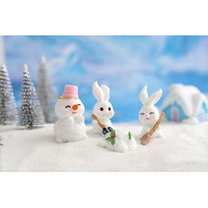 動物フィギュア 雪 うさぎ クリスマスツリー ...の詳細画像1