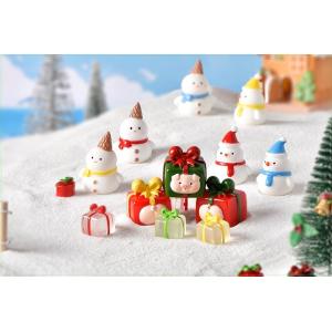 スノードーム クリスマス 雪だるま プレゼント箱 テラリウム フィギュア クリスマスオブジェ テラリウム アクアリウム コケリウム ジオラマ 箱庭 かわいい