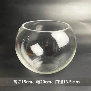 ガラス容器 円形水槽 15*20 ガラスボトル ガラスポット コケリウム容器 アクアリウム テラリウム サークルボール インテリア 植木鉢｜takara77