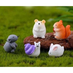 ミニ動物 リス ハムスタ カタツムリ ねずみ うさぎ テラリウム フィギュア ミニフィギュア コケリウム ジオラマ 箱庭 かわいい おしゃれ ワークショップパーツ