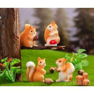 動物フィギュア リス7種 りす コケリウム テラリウムフィギュア ミニチュア 動物 テラリウム 箱庭 テラリウム ハンドメイド スノードーム 苔テラリウム