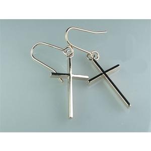 レディースピアス　ラインクロスピアス/イヤリング（ピンクゴールド）