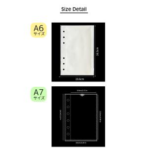 リフィル 透明 6穴 A6/A7 40枚 シー...の詳細画像2