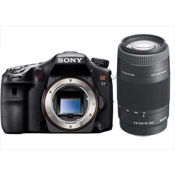 ソニー SONY α77 75-300mm レンズセット デジタル一眼レフカメラ 中古 ボディ内手振...