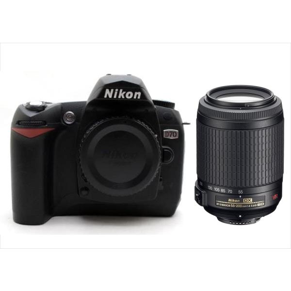 ニコン Nikon D70 AF-S 55-200mm VR 手振れ補正望遠レンズセット デジタル一...