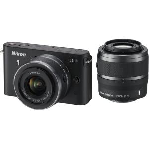 ニコン Nikon 1 J2 10-30ｍｍ 30-110mm ダブルズームキット ブラック ミラー...