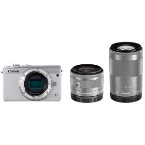 Canon キヤノン EOS M100 ホワイト ダブルズームキット 新品SDカード付き