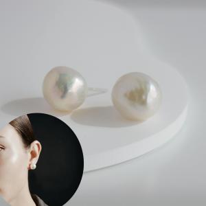 限定 11mm シャンパンカラー バロック 淡水真珠 ピアス/イヤリング