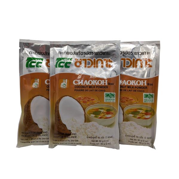 チャオコー ココナッツミルクパウダー 60g x３袋セット タイ産（賞味期限：2027.02.07）