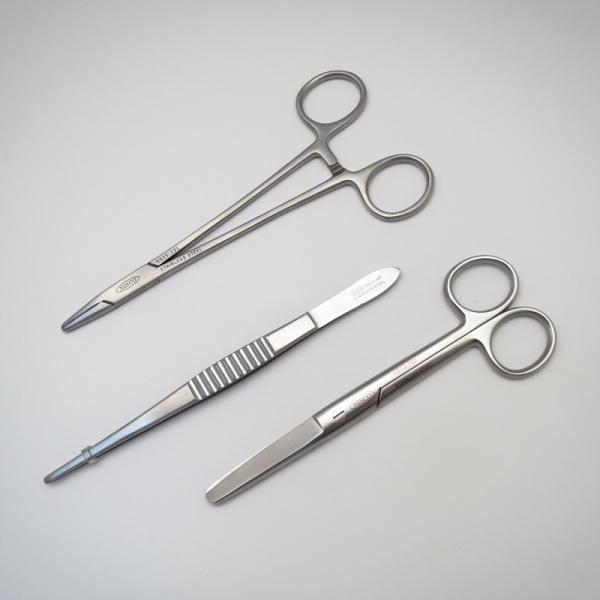 外科器具3点セット（メーヨーヘガール持針器TCなし16.0cm、外科ピンセット無鈎15.0cm、剪刀...