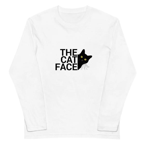 The cat face 長袖tシャツ 猫Tシャツ かわいい猫 Tシャツおもしろ可愛い 猫柄 メンズ...