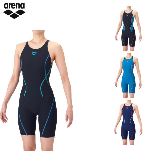 アリーナ トレーニングワンピーススパッツ 水着 スイムウエア オープンバック ハーフレッグ 水泳 競...