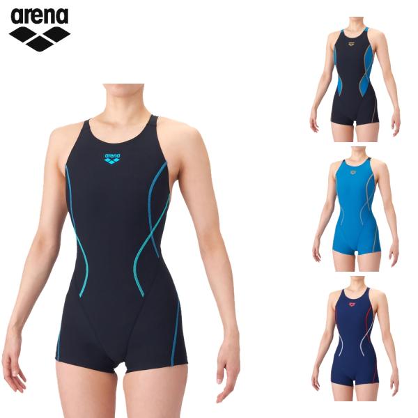 アリーナ トレーニングワンピーススパッツ 水着 スイムウエア オープンバック ミドルレッグ 水泳 競...