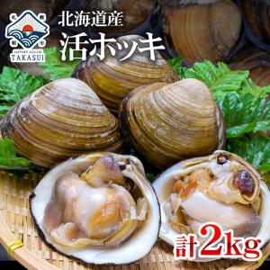北海道産 活ホッキ 合計2kg(5〜7個) 北寄 ホッキ 活 チルド
