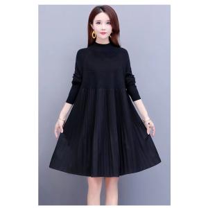 ニットワンピース レディース３0代 秋冬 かわいい きれい ショート丈 上品 ニットチュニック 長袖セーター 無地  結婚式ドレス ２色