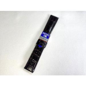 RS03C20DBN SEIKO セイコー 20mm 純正革ベルト カーフワニ型押し ダークブラウン...