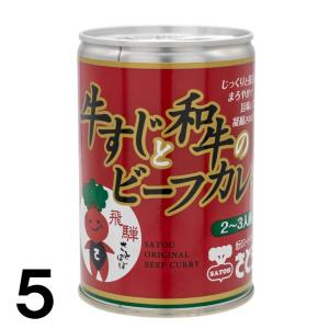 【5】 牛すじ と 和牛 の ビーフカレー 5缶 さとうオリジナル ビーフ カレー｜takayamasatou